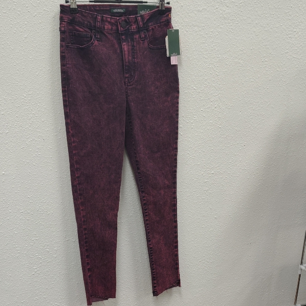 Wild Fable Red High Rise Jeans Sleek Fit
